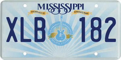 MS license plate XLB182