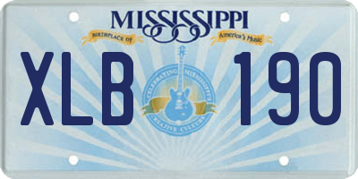 MS license plate XLB190