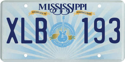 MS license plate XLB193