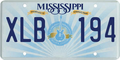 MS license plate XLB194