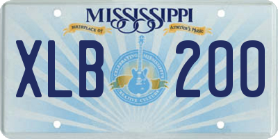 MS license plate XLB200