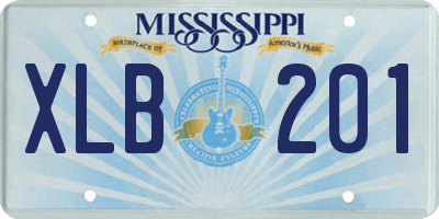 MS license plate XLB201