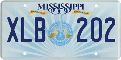 MS license plate XLB202
