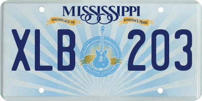 MS license plate XLB203
