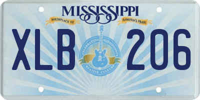 MS license plate XLB206