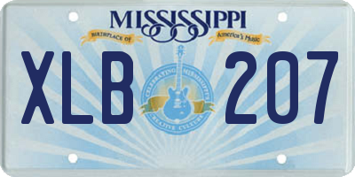 MS license plate XLB207