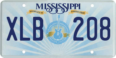 MS license plate XLB208
