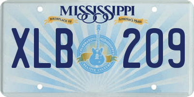 MS license plate XLB209