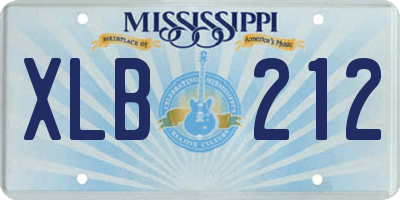 MS license plate XLB212