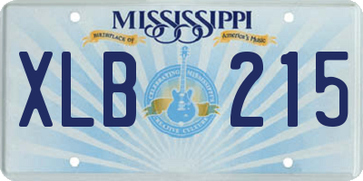 MS license plate XLB215