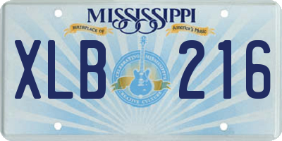 MS license plate XLB216