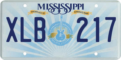 MS license plate XLB217