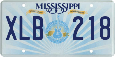 MS license plate XLB218