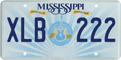 MS license plate XLB222