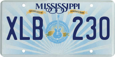 MS license plate XLB230