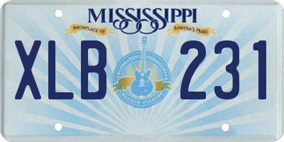 MS license plate XLB231