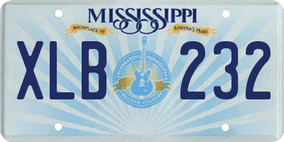 MS license plate XLB232