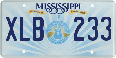 MS license plate XLB233