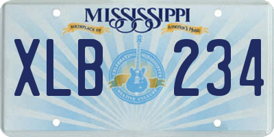 MS license plate XLB234