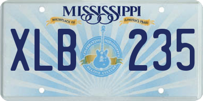 MS license plate XLB235