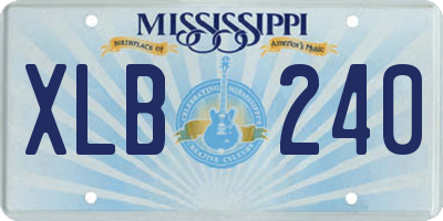 MS license plate XLB240