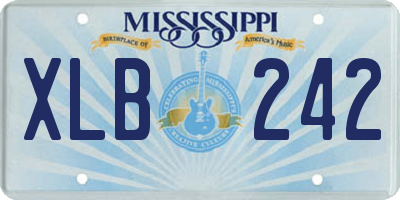 MS license plate XLB242