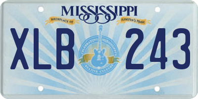 MS license plate XLB243