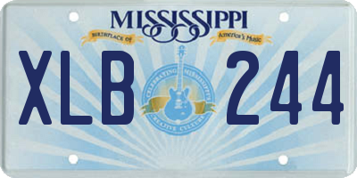 MS license plate XLB244