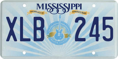 MS license plate XLB245