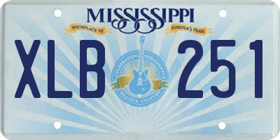MS license plate XLB251