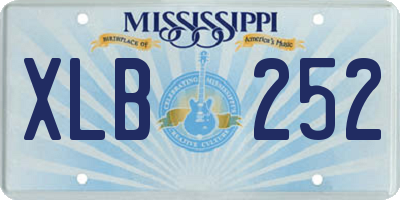 MS license plate XLB252
