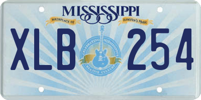 MS license plate XLB254