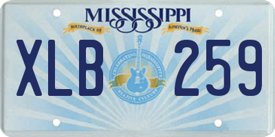 MS license plate XLB259