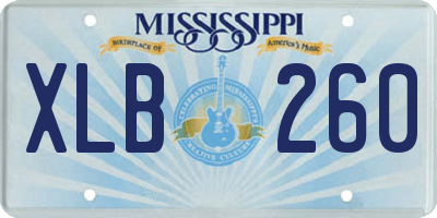 MS license plate XLB260