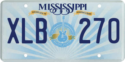 MS license plate XLB270