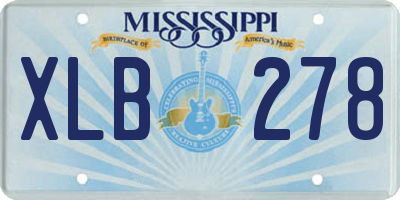 MS license plate XLB278