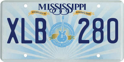 MS license plate XLB280