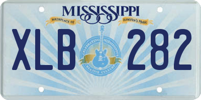 MS license plate XLB282