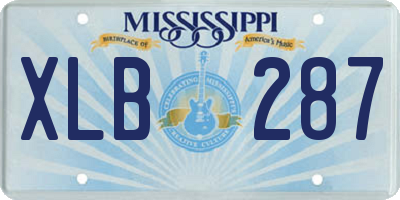 MS license plate XLB287