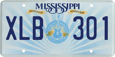 MS license plate XLB301