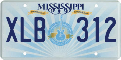MS license plate XLB312