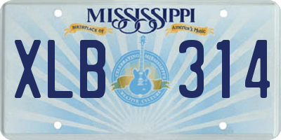 MS license plate XLB314