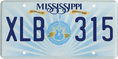 MS license plate XLB315
