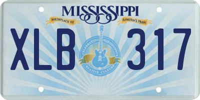 MS license plate XLB317