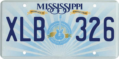 MS license plate XLB326