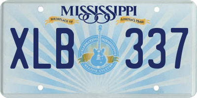 MS license plate XLB337