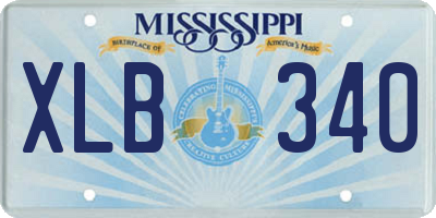 MS license plate XLB340