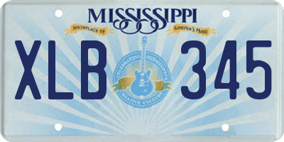 MS license plate XLB345