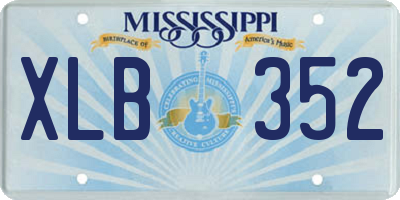 MS license plate XLB352