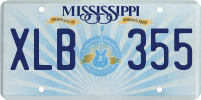 MS license plate XLB355